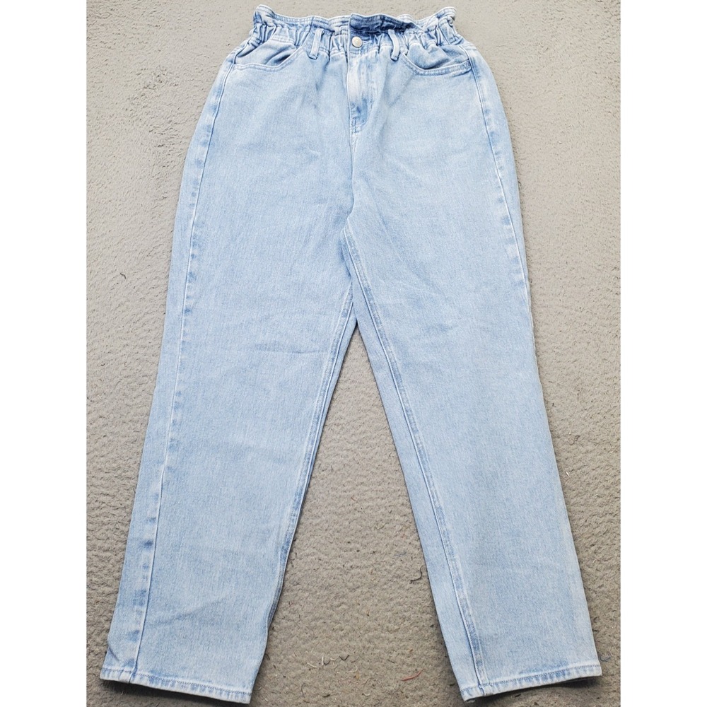 PacSun Jeans Womens Blue Denim Classic Fit Light Wash Straight Leg Elastic Waist